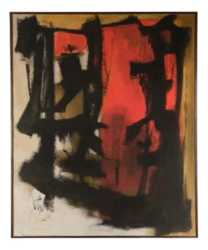 Will Torger, Abstract Composition, 1970, Oil on Burlap