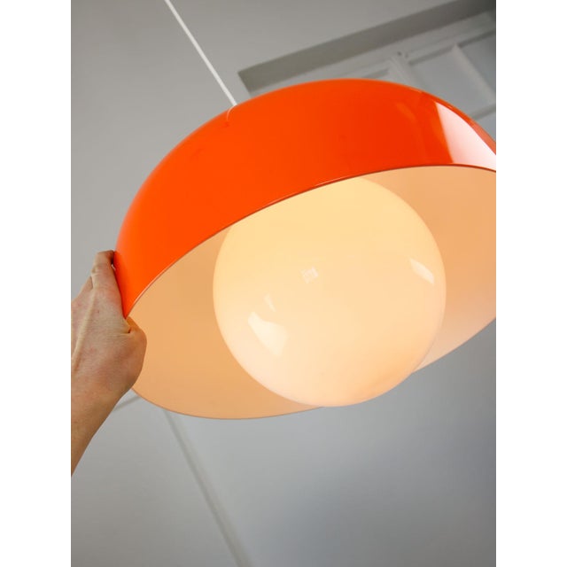 Big Space Age Pendant in in Orange from Guzzini, 1970s For Sale - Image 3 of 18