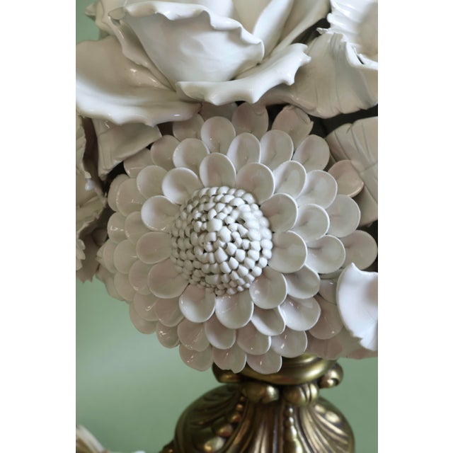 Spanish 1960s Spanish Manises Ceramic Floral Table Lamps - Pair For Sale - Image 3 of 8