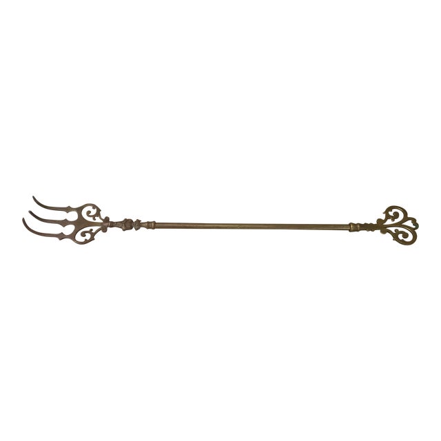 19th Century Brass Oversized Kitchen Fork For Sale