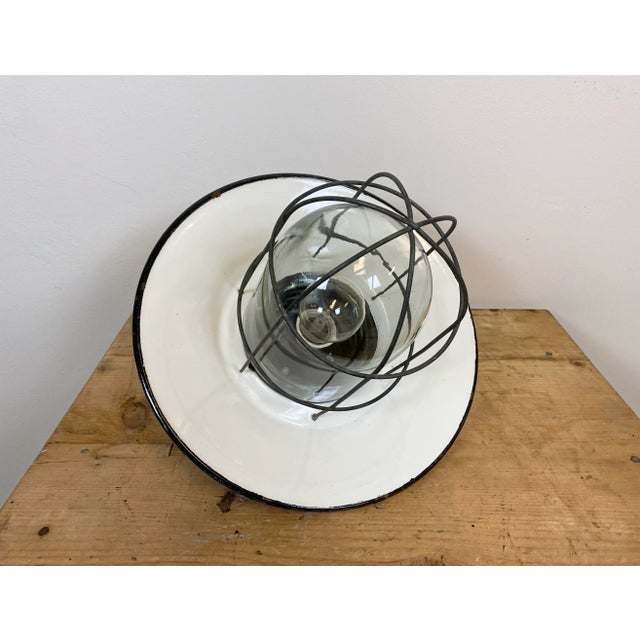 Gray Small Industrial Factory Ceiling Lamp, 1960s For Sale - Image 8 of 10
