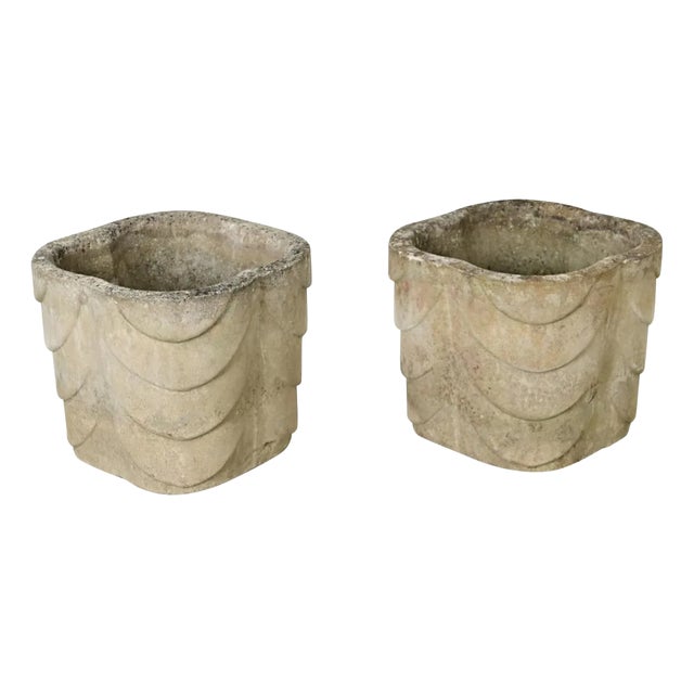 English Pair of Large Art Deco Planters For Sale