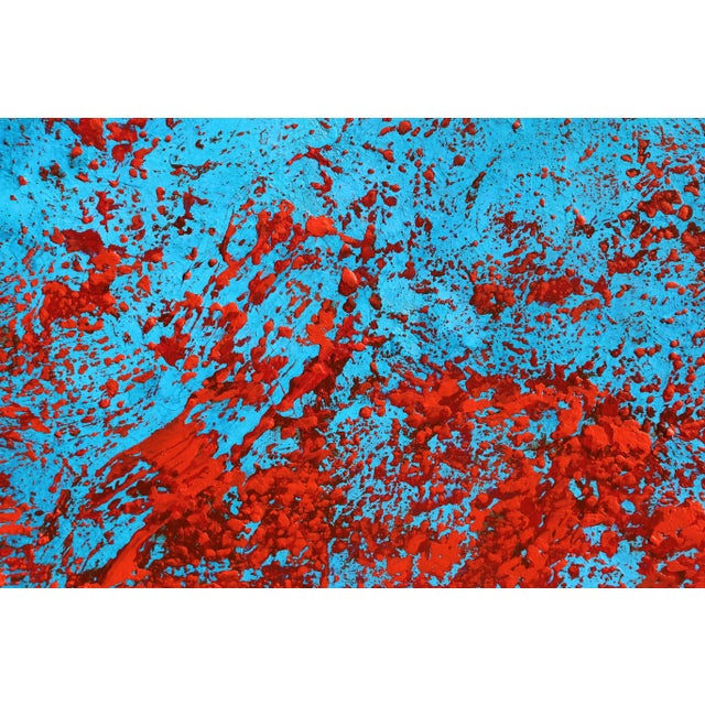 Abstract Expressionism Blue and Red Abstract, Gustavo Schmidt Oil Painting For Sale - Image 3 of 4