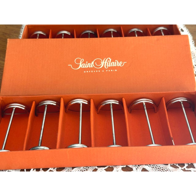 Silver-Plated Metal Knife Rests, France, 1980s, Set of 12 For Sale - Image 6 of 6