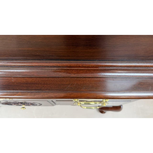 1990s Henkel Harris Solid Mahogany Highboy Model No. 145, 146, and 147 For Sale - Image 17 of 18