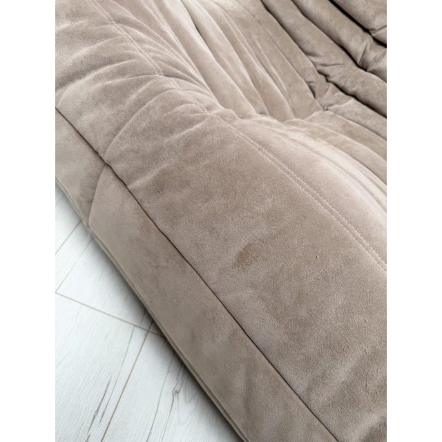 Mid-Century Modern Vintage Alcantara Togo 2-Seater Sofa by Michel Ducaroy for Ligne Roset, 1990s For Sale - Image 3 of 15