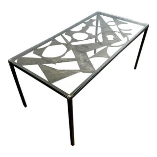 Mid Century Brutalist Coffee or Console Table For Sale