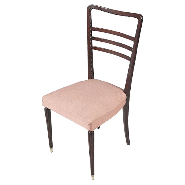 Mid-Century Carved Mahogany Chair by Paolo Buffa for Cantù For Sale