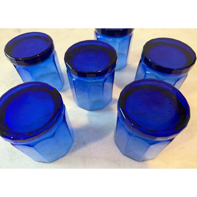 1990s Set of 6 Vintage Anchor Hocking Essex Cobalt Blue Lowball Glasses For Sale - Image 10 of 12