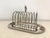 Mid 20th Century Antique English Silver Plate Toast Rack With Tray For Sale - Image 5 of 9