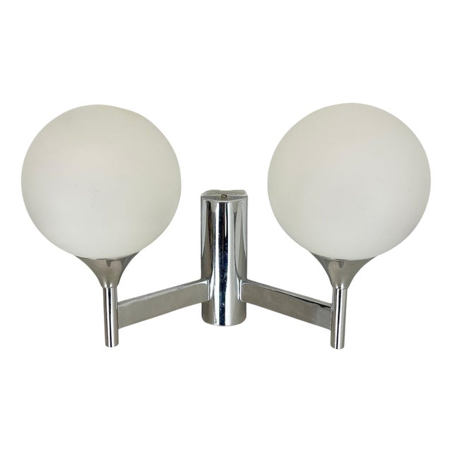 Chrome Tube Torch Wall Light attributed to Gaetano Sciolari, Italy, 1970s For Sale