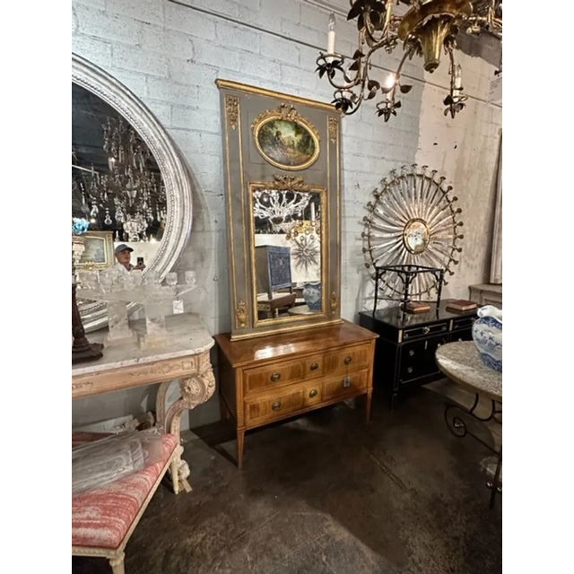 Gray French Trumeau Mirror For Sale - Image 8 of 8