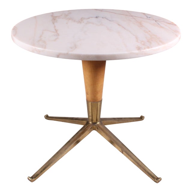 Coffee Table in Wood and Brass, 1950 For Sale