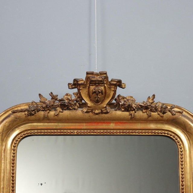 Carved and Gilded Wooden Mirror, Italy, 19th Century For Sale - Image 4 of 10