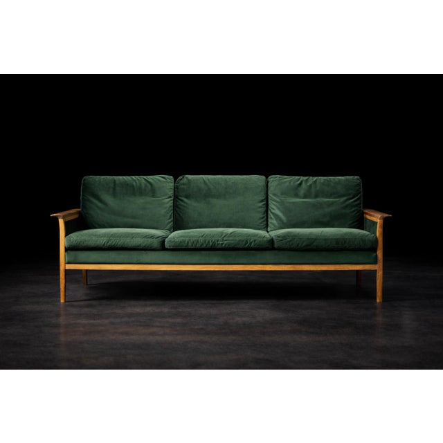Vintage Norwegian Rosewood and Bottle Green Velour Sofa and Chair by Knut Sæter for Vatne Møbler, 1960s, Set of 2 For Sale - Image 11 of 18