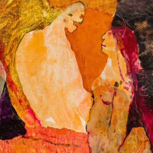 Abstract Elfi Schuselka Figural Composition Mixed Media, 1965 For Sale - Image 3 of 6