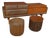 Teak and Nubuck Dressing Table attributed to R. Landault, 1970, Set of 3 For Sale