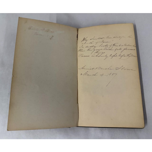 Antique 1867 Harriet Beecher Stowe Signed 1st Ed Book - Religious Poems - Autographed Stanza For Sale - Image 4 of 15