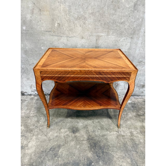 Antique Louis XV Inlaid Parlor Table W Slides France 1880s For Sale In San Francisco - Image 6 of 10