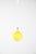 Holmegaard pendant made of bright yellow colored glass with a beautiful teak wooden detail. This detail is not original...
