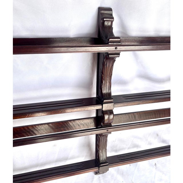 French Country Antique French Two Tier Wood Plate Rack For Sale - Image 3 of 18
