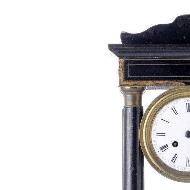 Table clock - Napoleon III - 19th century. French, 19th century; Napoleon III style; in darkened wood with gilded bronze...