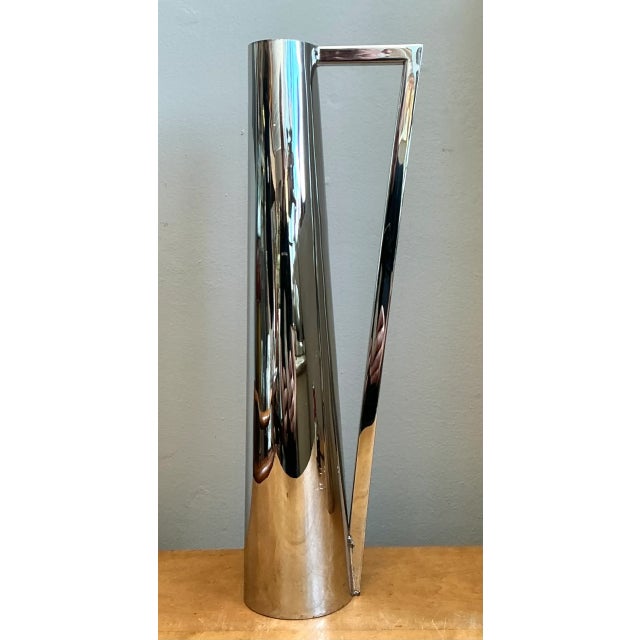 Vintage Modernist Metal Tall Pitcher For Sale - Image 13 of 14
