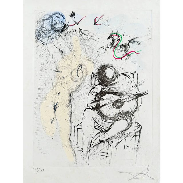 Salvador Dali, Femme à la guitare, 1967, Etching For Sale