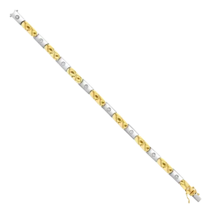 Half Carat 14k Two-Toned Diamond Tennis Bracelet