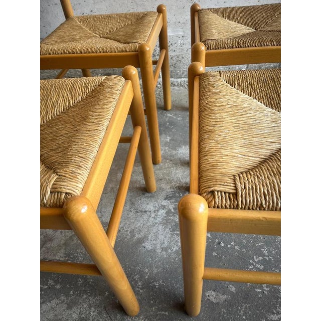 Italian Rush Seat Dining Chairs, Set of 4 For Sale - Image 5 of 6