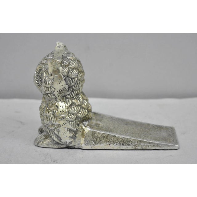 Late 20th Century Contemporary Mid Century Modern Style Small Figural Owl Form Doorstop Wedge For Sale - Image 5 of 9