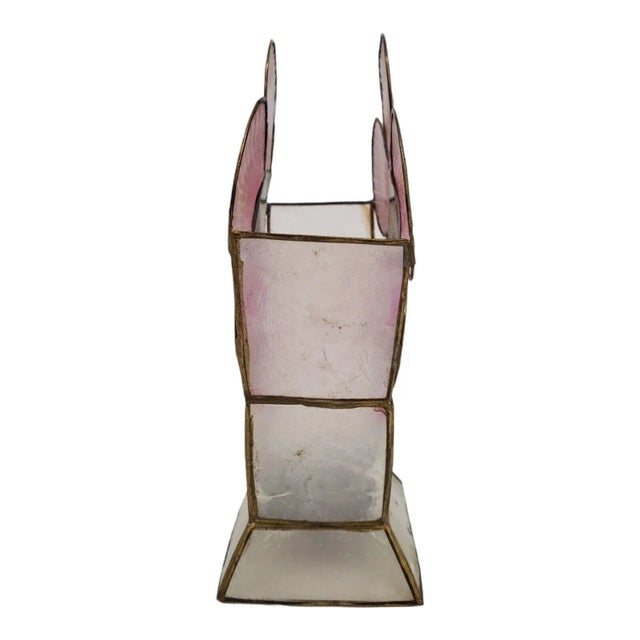Pink 1960s Capiz Shell Flower Vase/Pencil Holder For Sale - Image 8 of 13