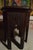 Brown Vintage Authentic Hand Carved Moroccan Side Table Glass Mother of Pearl Inlay For Sale - Image 8 of 9
