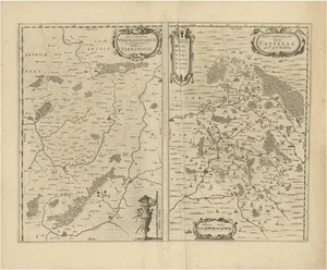 Antique Map of Vermandois and Cappelle attributed to Janssonius, 1650