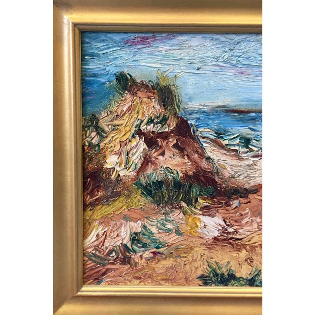 1960s 1963 Original Signed "Fire Island" Impasto Painting For Sale - Image 5 of 11