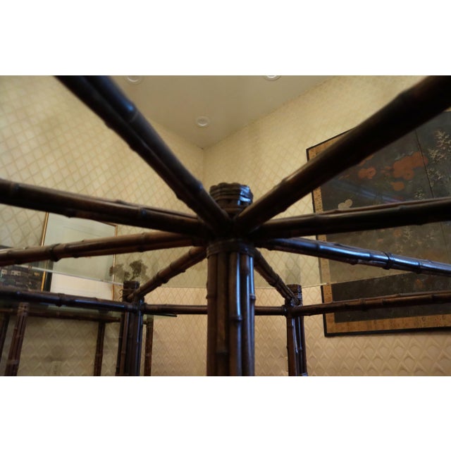 Fantastic McGuire Glass and Bamboo Octagonal Dining Table For Sale In Portland, OR - Image 6 of 7