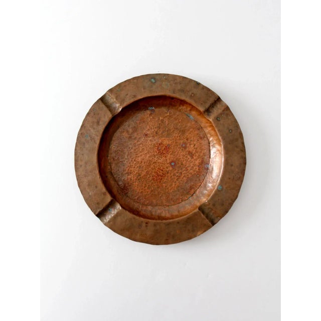 Copper Vintage Hammered Copper Ashtray For Sale - Image 8 of 8