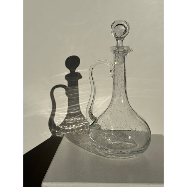 Large Clear Glass Carafe with Stopper from Biot, 1956 For Sale - Image 11 of 13