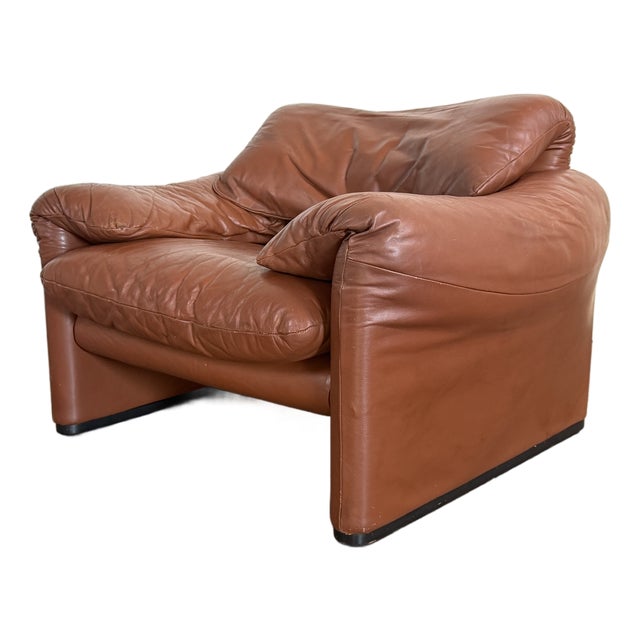 Vintage 1970's Cassina Maralunga Lounge Chair For Sale