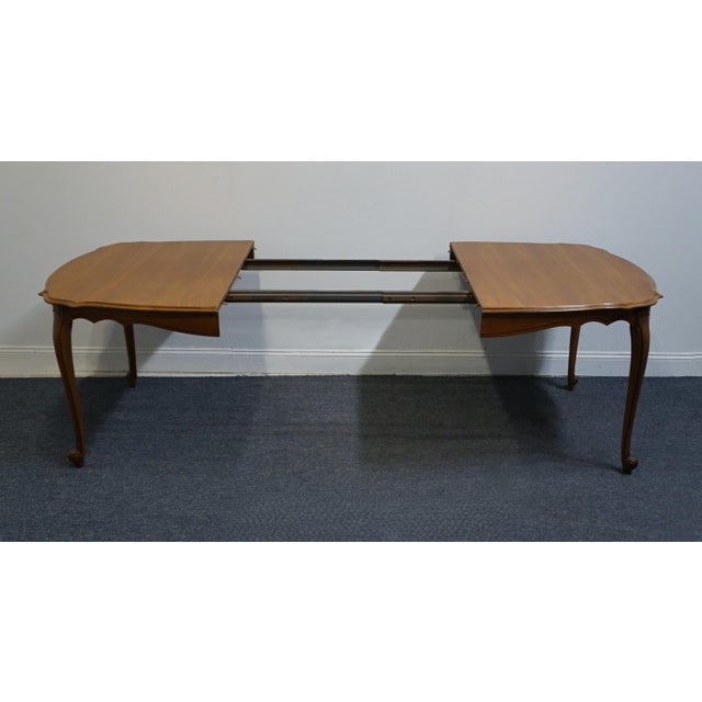 Late 20th Century Broyhill Furniture Solid Hard Rock Maple Country French Provincial Dining Table For Sale - Image 5 of 10
