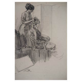 Alméry Lobel-Riche, Chez la coiffeuse, Drawing For Sale