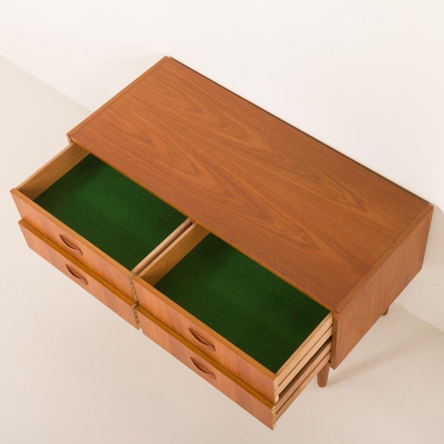 Small Danish Teak Sideboard with 4 Drawers, 1960s For Sale - Image 9 of 11