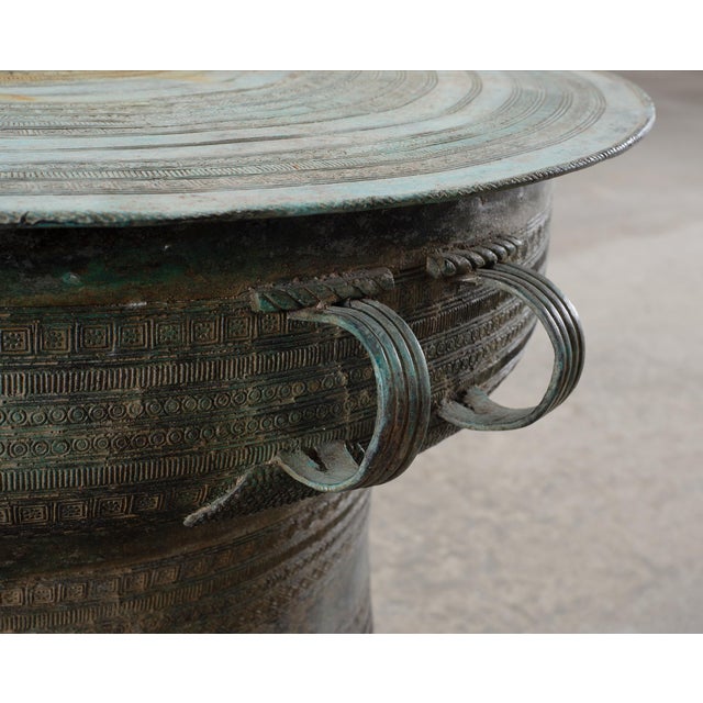 Southeast Asian Bronze Elephant Rain Drum Drinks Table 2 Ft For Sale In Sacramento - Image 6 of 18
