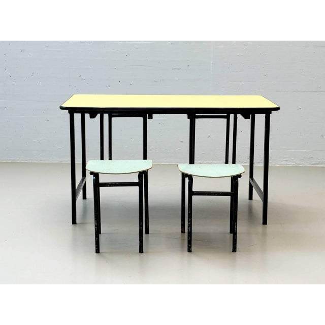 Vintage Kelko Table Set with Four Stools, Switzerland, 1960s, Set of 5 For Sale - Image 3 of 18