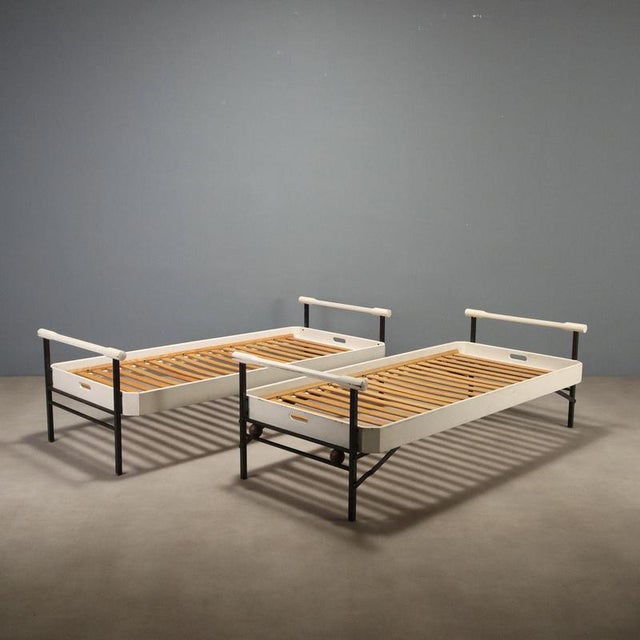 L75 Beds by Osvaldo Borsani for Tecno, Set of 2 For Sale - Image 3 of 10