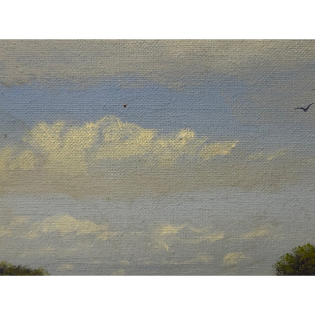 British Marine Oil Painting Windermere Lake District Ascendancy — Fairline Squadron 50 Yacht Under Cumbrian Skies Signed Edward Hersey Gilt Framed For Sale - Image 15 of 18