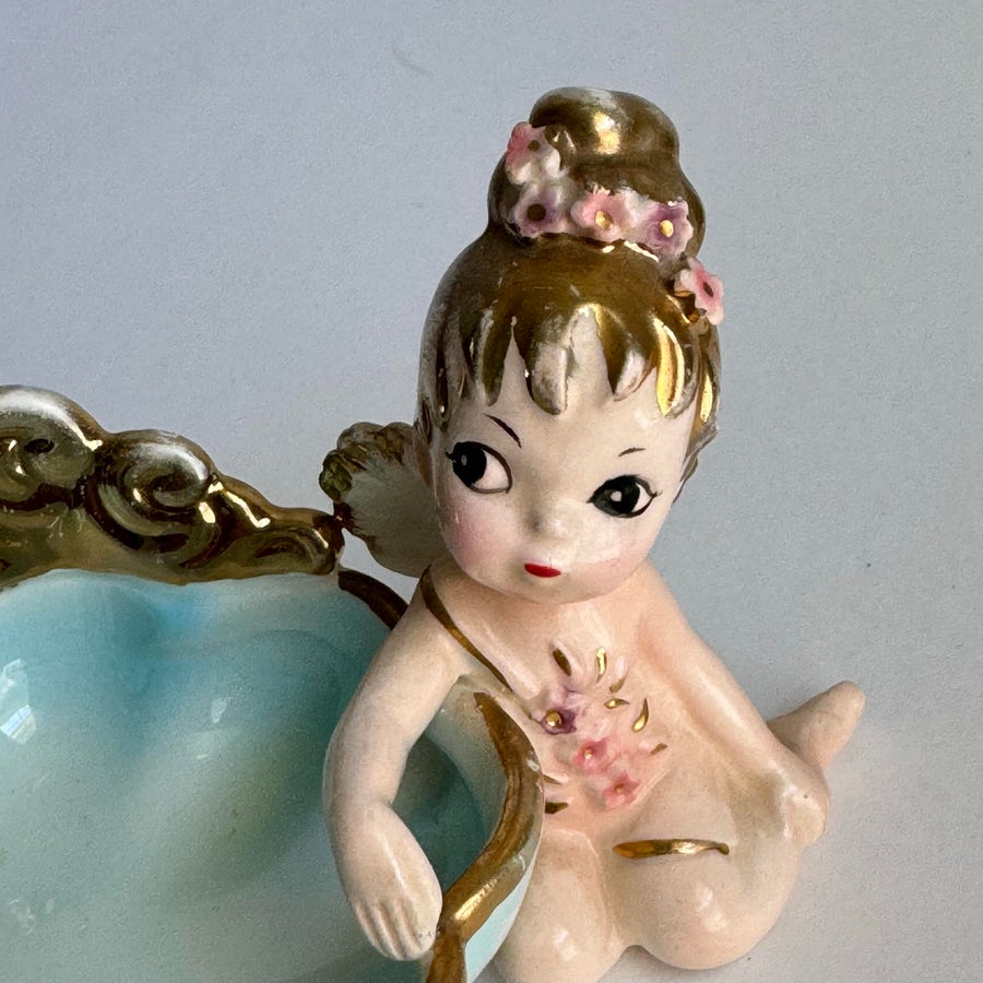 Josef Originals Sprite Trinket Dish Pixie Fairy Angel Baby