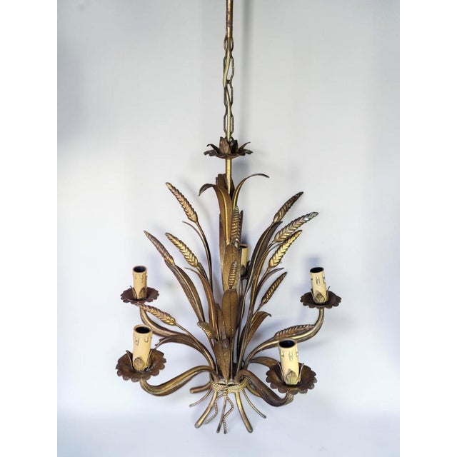 Hollywood Regency Gilt Metal Pendant Light from Hans Kögl, 1970s For Sale - Image 6 of 14
