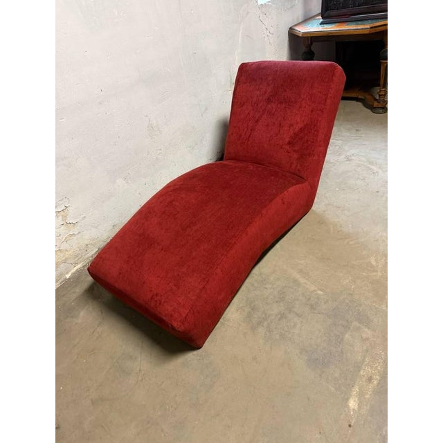 Contemporary Mitchell Gold Furniture Contemporary Red Upholstered Chaise Lounge For Sale - Image 3 of 17