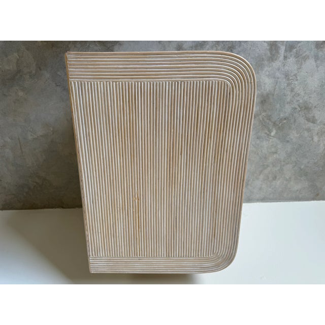 Vintage Pencil Reed Rattan Nightstand For Sale - Image 9 of 12